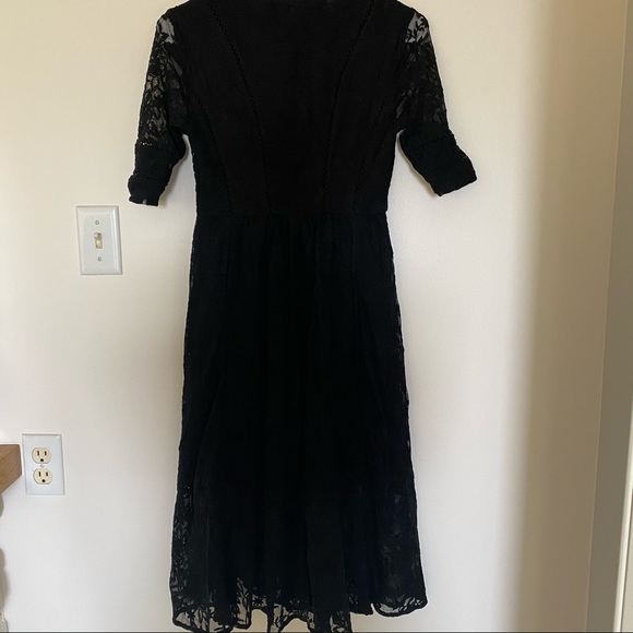 Free People Black Lace Midi Dress 2 - Picture 7 of 12
